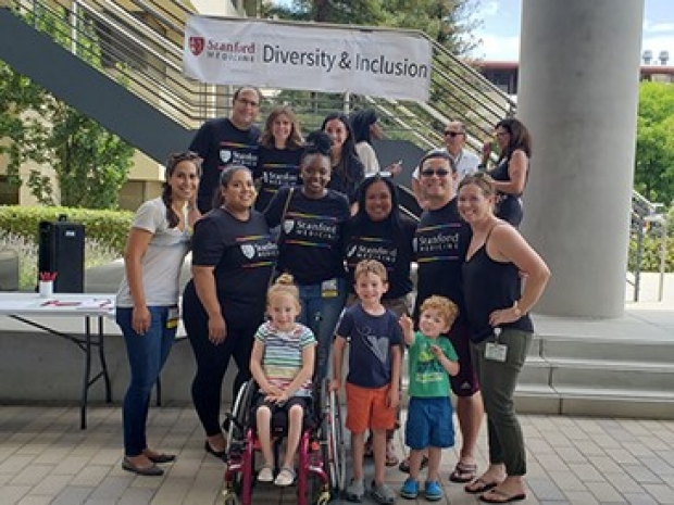 Department faculty and staff at a diversity and inclusion rally