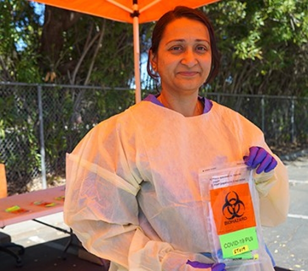 Prasha Govindarajan, MD conducts research into the efficacy of self-swabbing during the COVID-19 pandemic